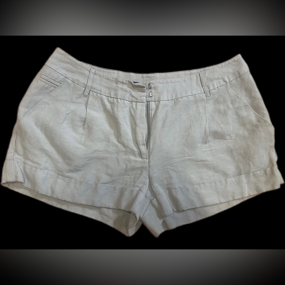 🤎Kenzie Soft Silk Linen Blend Khaki Shorts 8